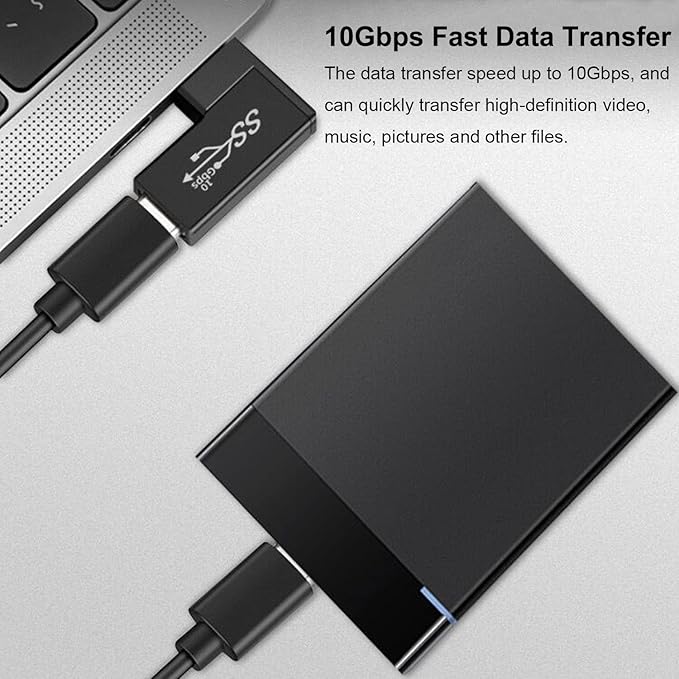 90 Degree USB to USB C Adapter (4 Pack), Vertical Up and Down Angle, Horizontal Left and Right Angle USB A Male to Type C Female Extender Connector
