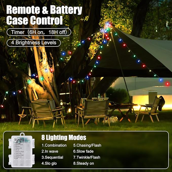 Globe String Lights Battery Operated - 21 Feet 60 Led Twinkle Fairy Lights, 8 Modes with Remote Mini Globe Lights for Indoor Outdoor Bedroom Party Wedding Garden Christmas Tree Decor, Multicolor