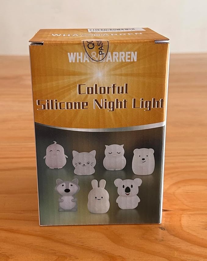 WHA&DARREN Fox Night Light for Kids, Portable, Baby Lights, Rechargeable Silicone Baby Night Light, Girls and Boys Animal Lamp, Kawaii Lamp