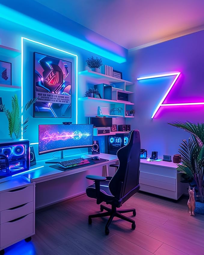 LED Strip Lights, HitLights 4 Pre-Cut 1ft/4ft Small Light Strips Dimmable, RGB 5050 Color Changing LED Tape Light with Remote and UL-Listed Adapter for TV Backlight, Bedroom, Cabinet Shelf Display