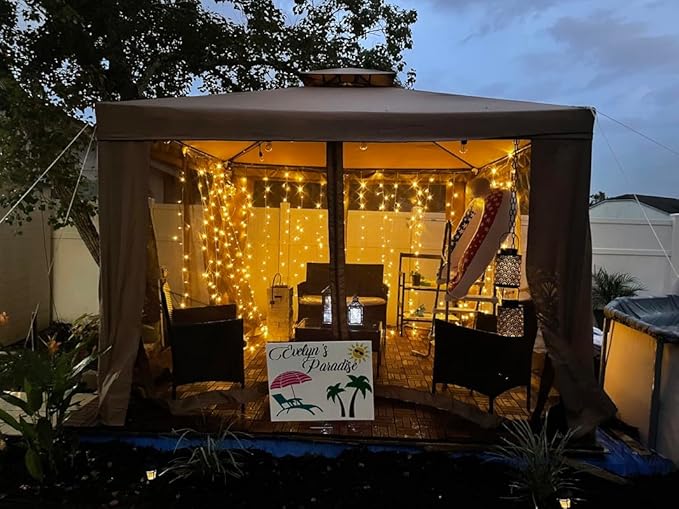 Lighting EVER 594 LED Curtain Lights, 20 x 10 ft Plug in Hanging Fairy String Lights, Wedding Party Backdrop Lights, Twinkle Lights for Wall, Patio, NOT Connectable (XL Size, 27 Strings, 9" Apart)