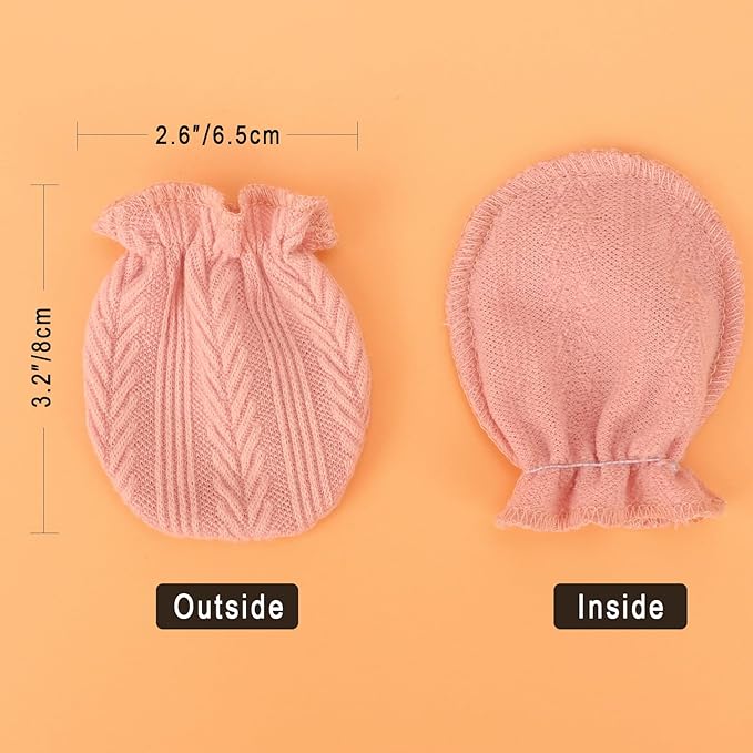 Newborn Baby Mittens No Scratch Cotton Elastic Wrist Gloves Infant Toddler Mittens for Baby Boy Girl 0-6 Months