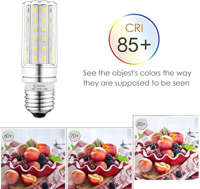 LED Light Bulb 100w Equivalent 1200 Lumen 5000K Cool Daylight White 12W Super Bright LED Bulb E26 Base Non-Dimmable Ceiling Fan Light Bulbs for Home Indoor LED Corn Light Bulb Pack of 4