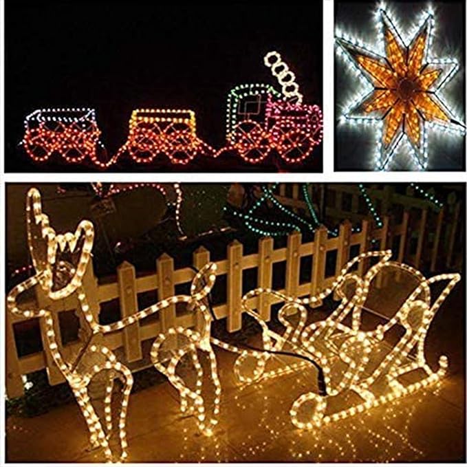 200ft LED Rope Lights Outdoor, 1440 LED Flexible Tube Lights with 8 Modes, Waterproof LED Rope Lighting for Outside, Garden, Patio, Bedroom, Party, Pool, Fences, Indoor Outdoor Decoration (Warm White)