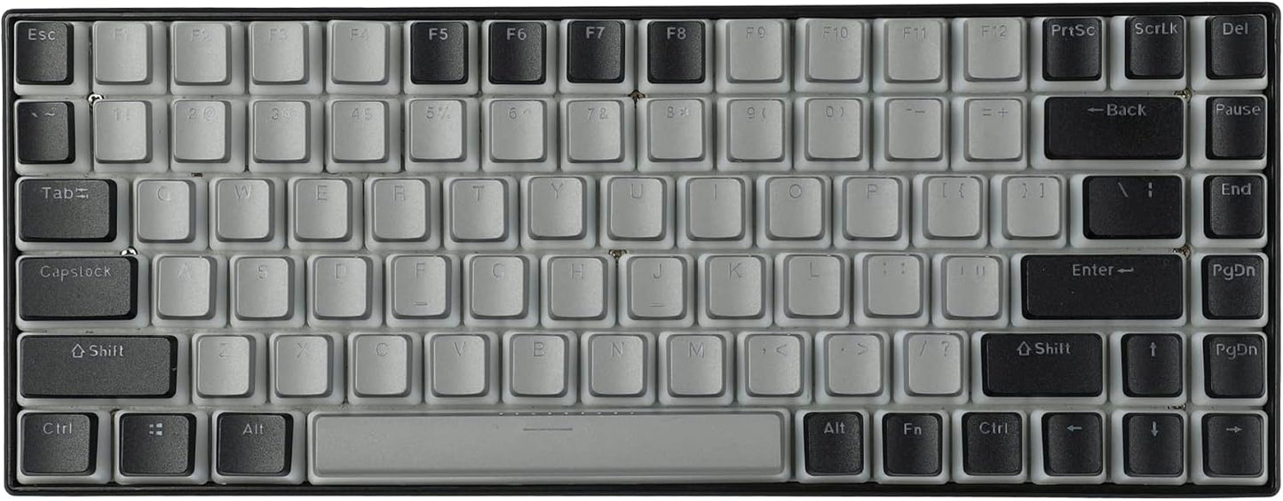 YMDK 128 PBT Double Shot ANSI ISO OEM Profile Pudding Keycaps for MX Mechanical Keyboard 61 68 87 104 (128 Black Gray)