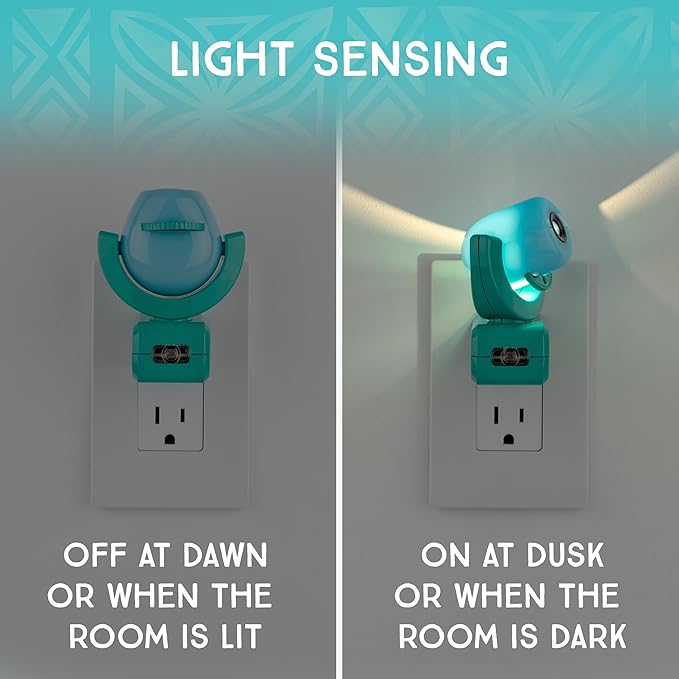 Projectables Moana LED Night Light Plug-in Dusk-to-Dawn Projector Ideal for Kids Girls Boys Nursery Playroom Bathroom Bedroom 84272