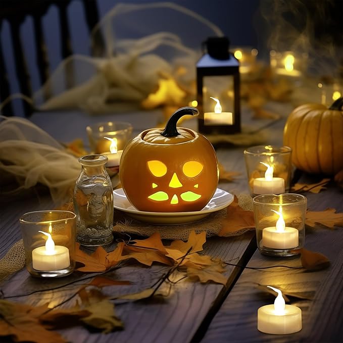 Topstone LED Candles with Remote and Timer,400+ Hours Battery Life,Realistic Flickering Flameless Votive Candles,Safe Decorative Lighting for Christmas/Wedding/Home Decor - 12 Pack Warm White