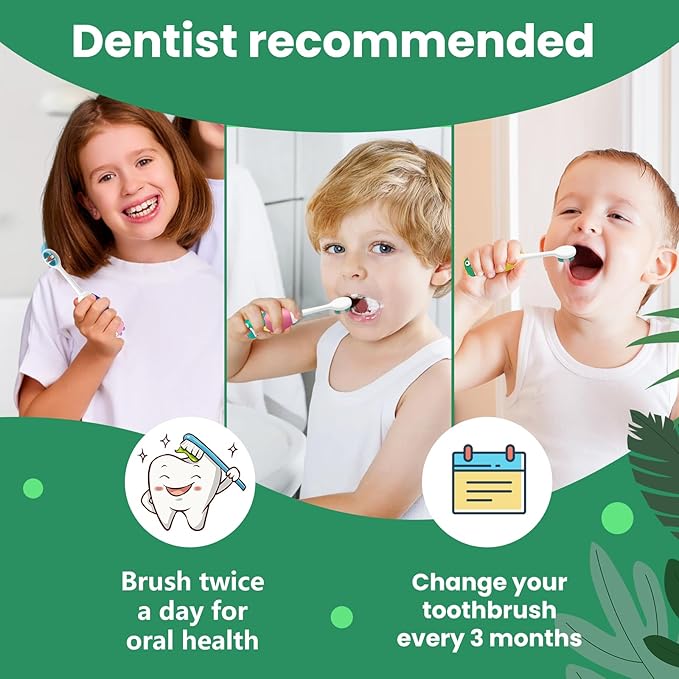 Kids Manual Toothbrush, Ultra-Soft Kids Toothbrush for Sensitive Teeth & Gums, Gentle Toddler & Children's Brush with 10000 Bristles Travel-Friendly Design for Ages 2-7 (Pink)