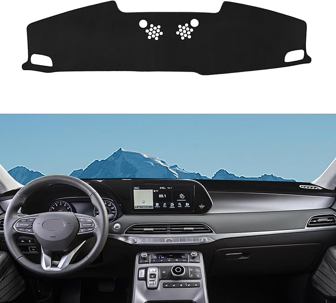 Dashboard Cover Mat Custom Fit for Hyundai Palisade 2020 2021 2022 2023 2024 2025 (Without HUD) Dash Cover Nonslip Dash Mat Protector Sunshade No Glare Black