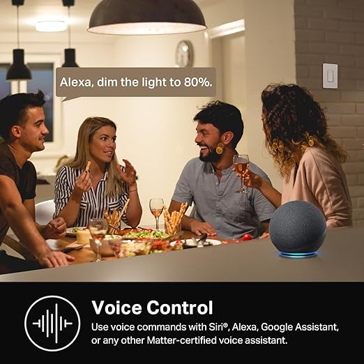 Kasa Smart Dimmer Switch HS220-LA, Light Almond, Single Pole, Needs Neutral Wire, 2.4GHz Wi-Fi Light Switch Compatible with Alexa and Google Home, UL Certified, No Hub Required