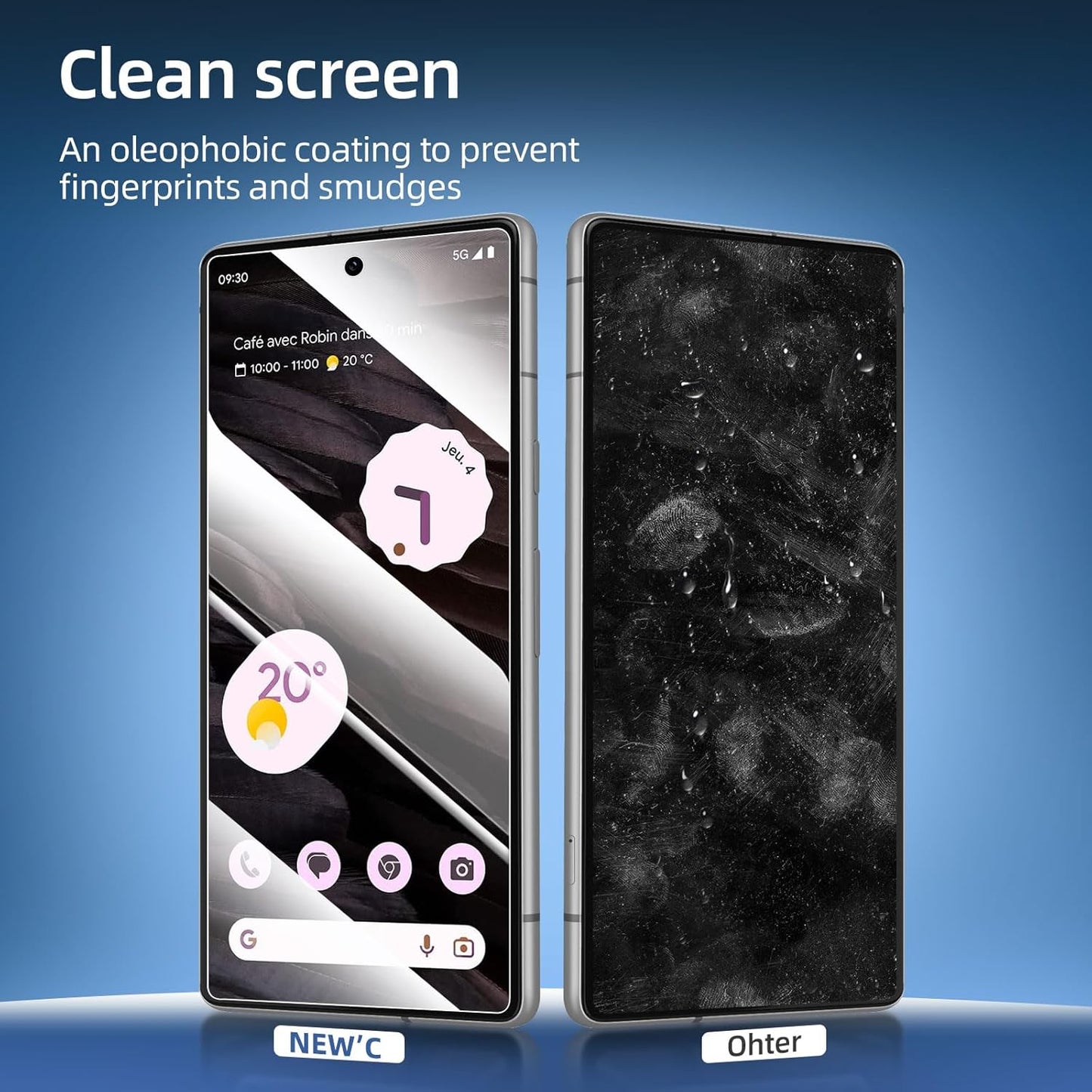 NEW'C Tempered Glass Screen Protector for Google Pixel 7a - 3 Pack, Ultra Resistant, Bubble Free.