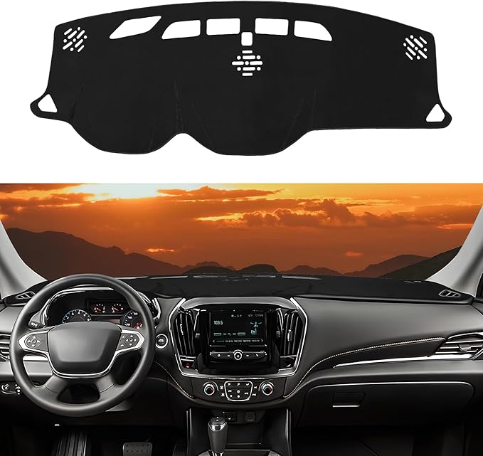 Dashboard Cover Mat Custom Fit for 2018-2023 Chevrolet Traverse Dash Cover Nonslip Dash Mat Protector Sunshade No Glare Black