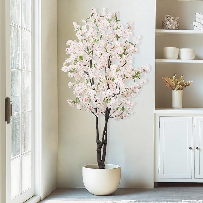Artificial Cherry Blossoms Tree Bedroom Trees Indoor Faux Cherry Blossom Tree for Home Decor