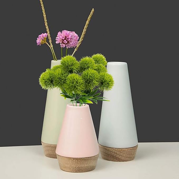 Uieke 10 Pcs Dandelion Artificial Flowers, Artificial Flowers for Decoration Fake Plants Bouquet Plastic Flowers for Home Decoration Wedding Decor Flower Arrangment Green