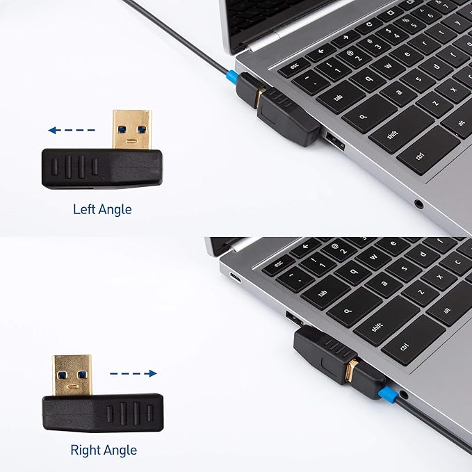 Cable Matters Combo-Pack 90 Degree Left and Right Angle USB Adapter Gender Changer