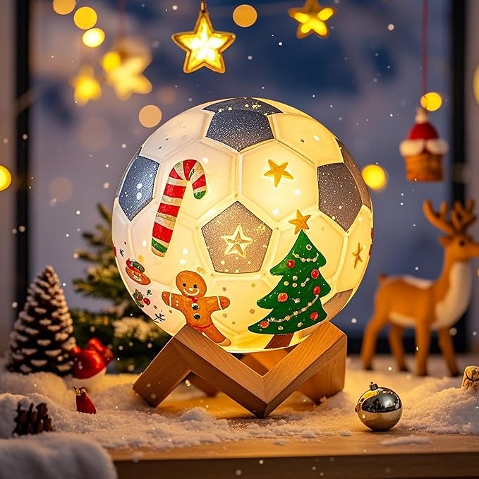 Paint Your Own Soccer Ball Lamp Kit, Soccer Gifts 3D Night Light, Art Supplies Creativity Arts and Crafts for Kids Ages 8-12, Birthday Christmas Gifts for Boys Girls Ages 3 4 5 6 7 8 9 10 11 12+