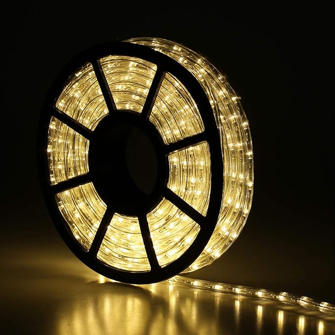 50Ft LED Rope Lights, Cuttable LED Strip Lights Outdoor Waterproof Decorative Lighting for Indoor/Outdoor Decorations,Eaves,Backyards Garden,Party and Bedroom Decorations(Warm White)