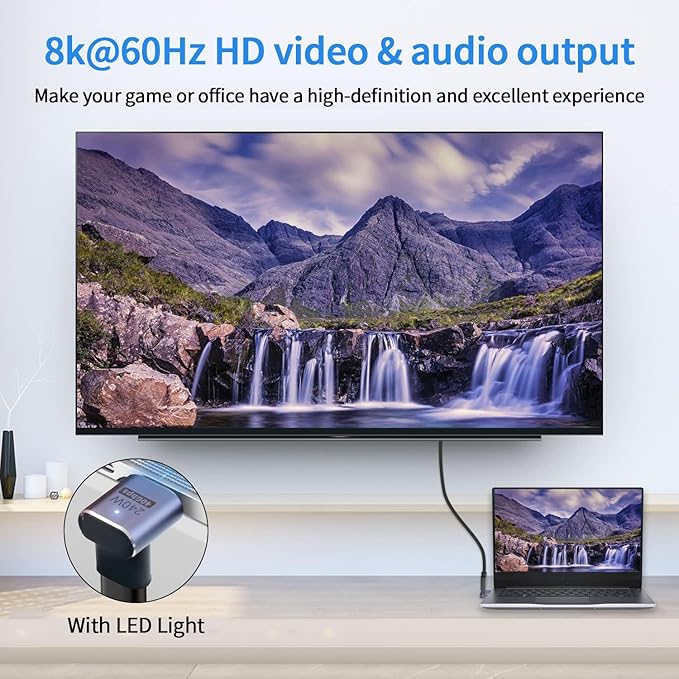 USB C 90 Degree, Right Angle Adapter, Female to Female Adapter240W PD, 40Gbps and 8K Video Supports Thunderbolt 4/3 Cable for laptops, Tablets and Phones (2 Packs) (USB C Coupler 240W)