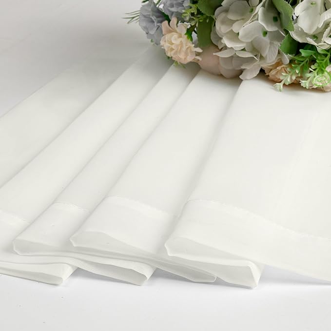 Aiyufeng Ivory Kitchen Sheer Curtains 63 inch Length 2 Panels, Rod Pocket Light Weight Soft Curtain Sheers, Voile Sheer Drapes for Basement Kitchen or Small Window Curtains, Each is 40W x 63L