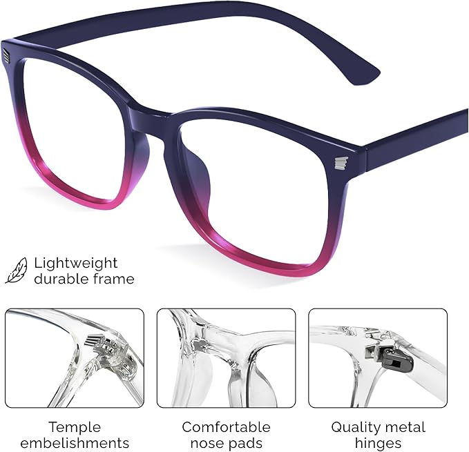 livho High Tech Blue Light Glasses - Advanced Blue Light Blocking Computer Glasses - Screen Fatigue & UV Protection