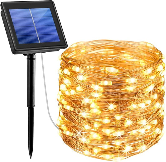 AMIR Upgraded Solar String Lights,78.6ft 240 LED Copper Wire Light, 8 Modes Starry Lights, Waterproof IP65 Fairy Christams Decorative Lights for Outdoor, Wedding, Homes, Party, Halloween (Warm White)