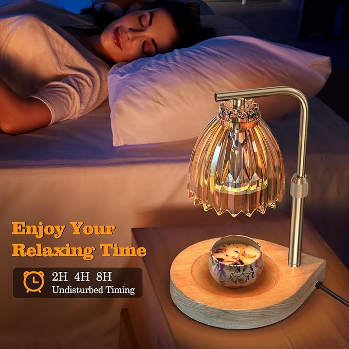 Christmas Gifts for Women Candle Warmer Lamp with Adjustable Height, Timer & Dimmer, Birthday Gifts for Women, Elegant Gift Box & Greeting Card, Candle Lamp with 2 Bulbs for Home Decor/Bedroom/Office