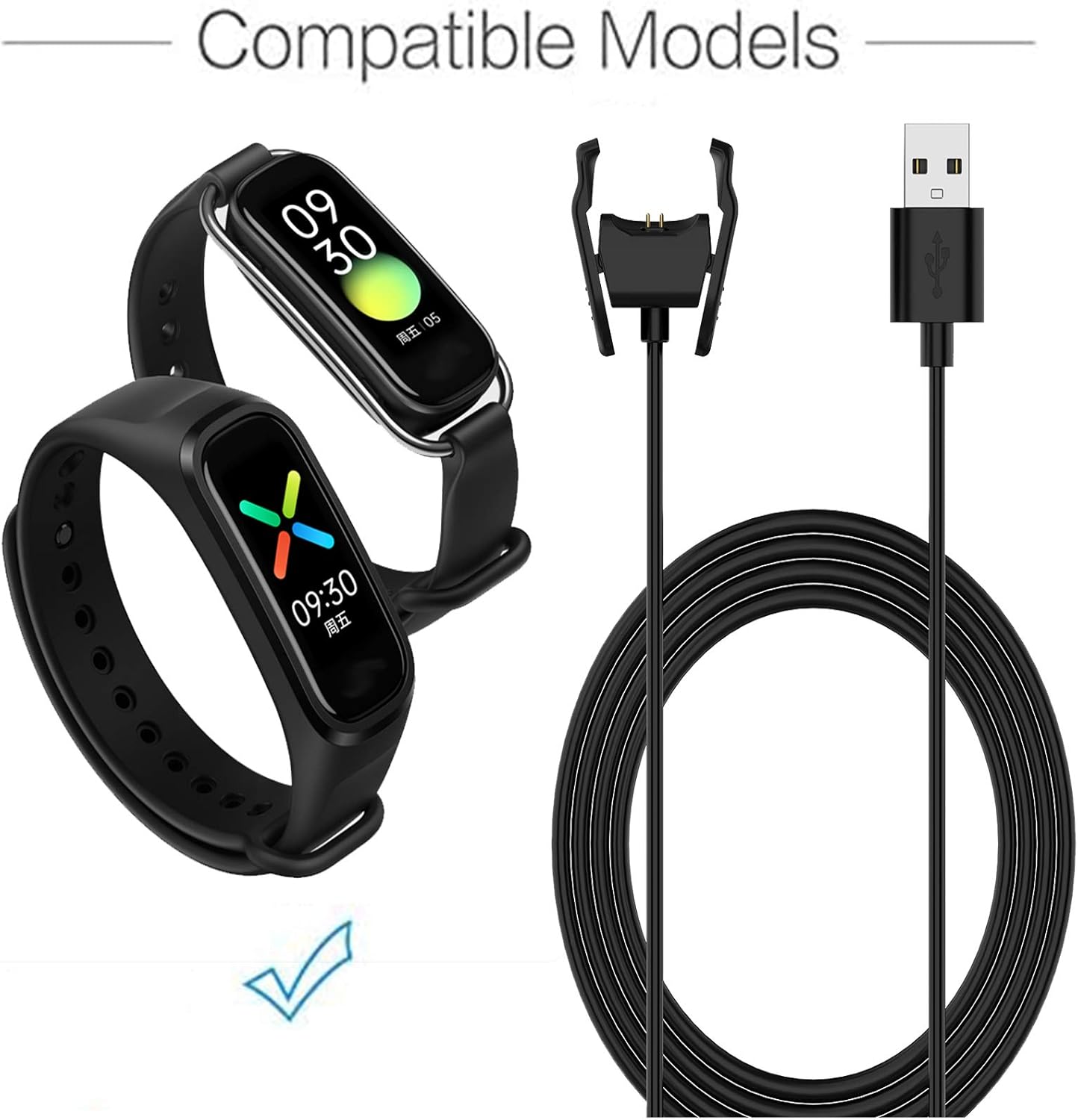FitTurn Charger for Oppo Band Activity Fitness Tracker, 3.3ft USB Charger Adapter Charge Cord Dock, Black