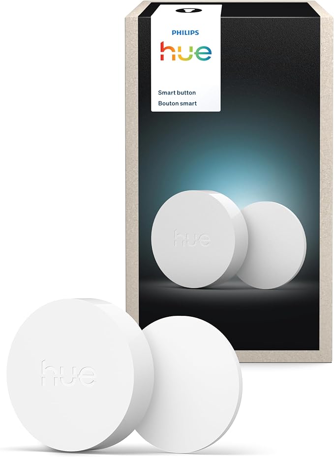 Philips Hue Wireless Smart Light Switch Button, White - 1 Pack - Portable and Battery Powered - Smart Home Control - Requires Hue Bridge - Easy, No-Wire Installation
