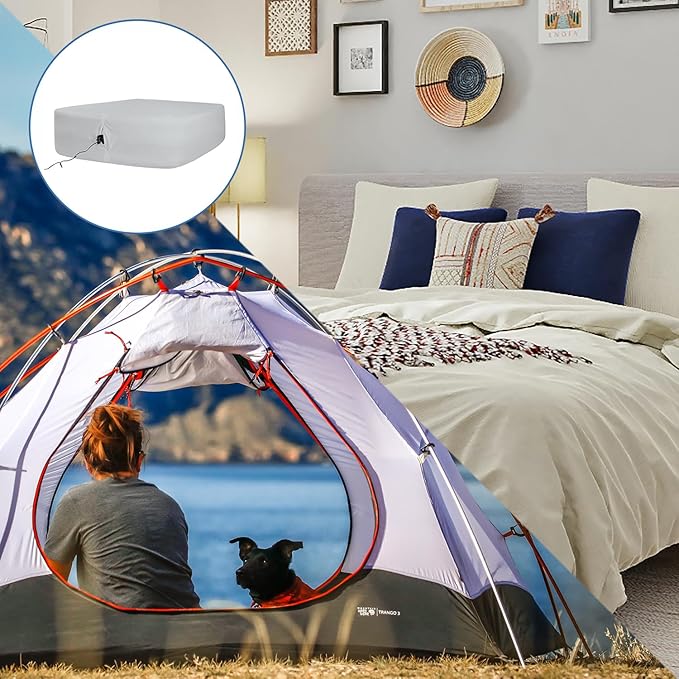 Bedecor Air Bed Sheets for Mattress Cover Removable Bed and Elastic Band Super Soft and Breathable & Deep up to 21" Light Gray Queen