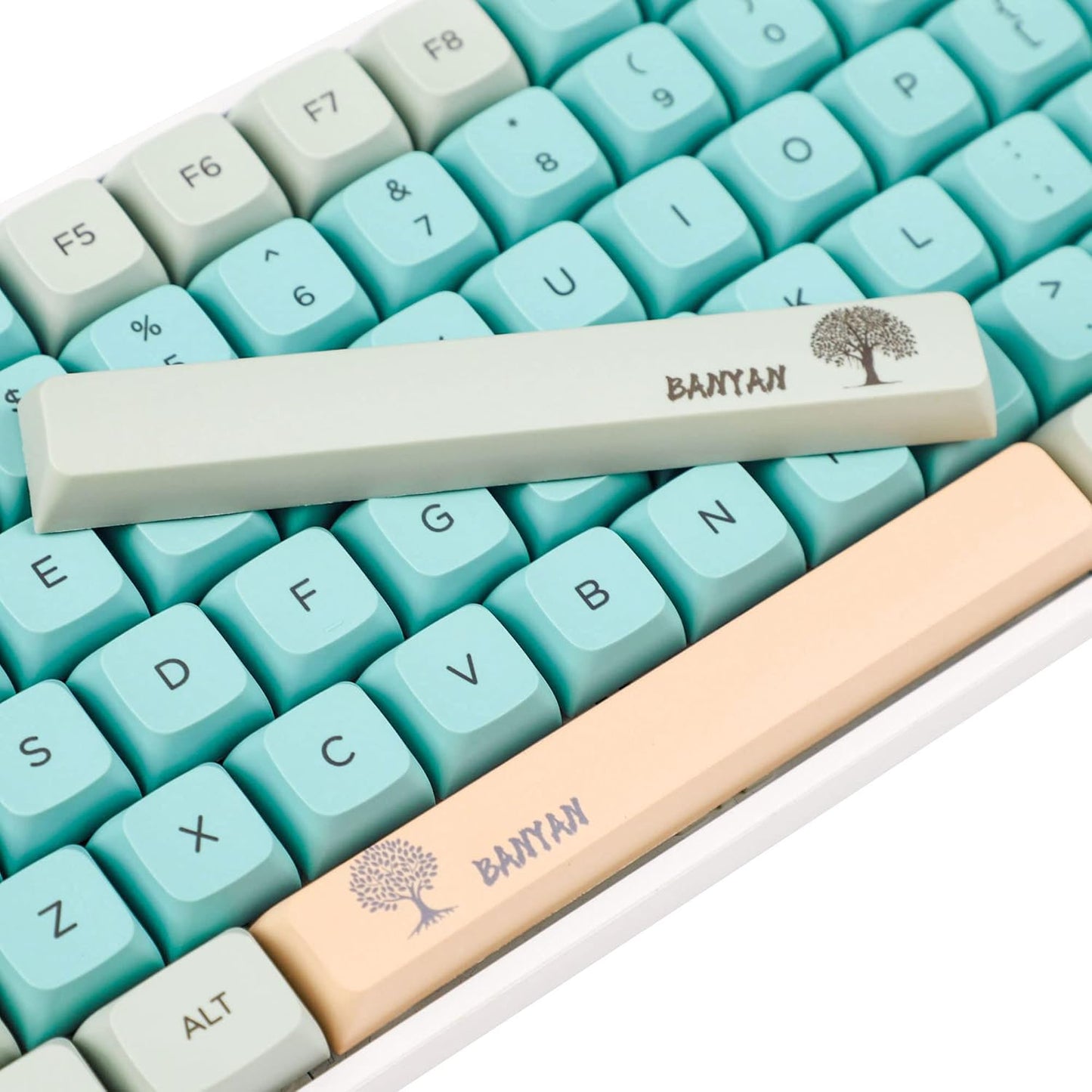 YMDK Banyan Keycaps 126 Key Dye Sub ZDA PBT Keycap, Similar to XDA for MX Keyboard 104 87 GK61 96 84