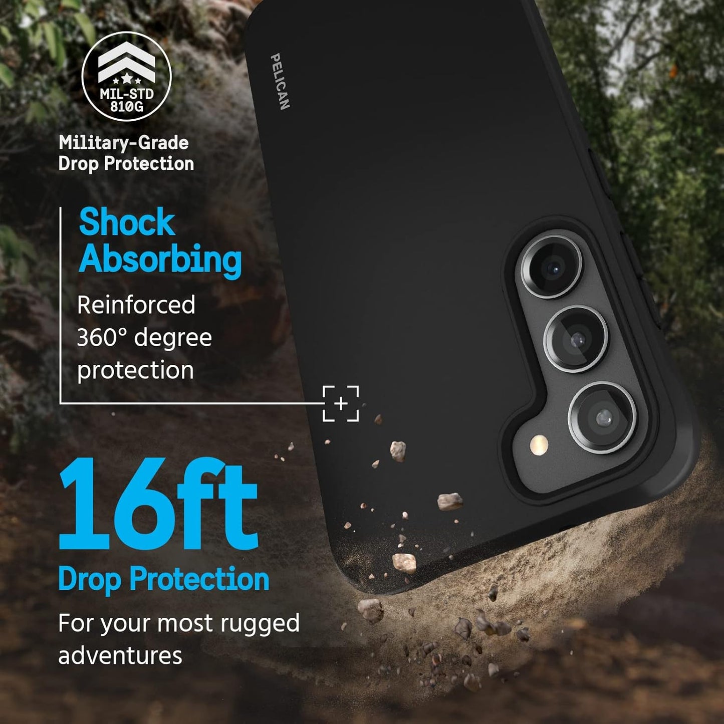 Pelican Ranger Case for Samsung Galaxy S23 Plus [6.6"] - 15FT MIL-STD Drop Protection, Slim Rugged Cover