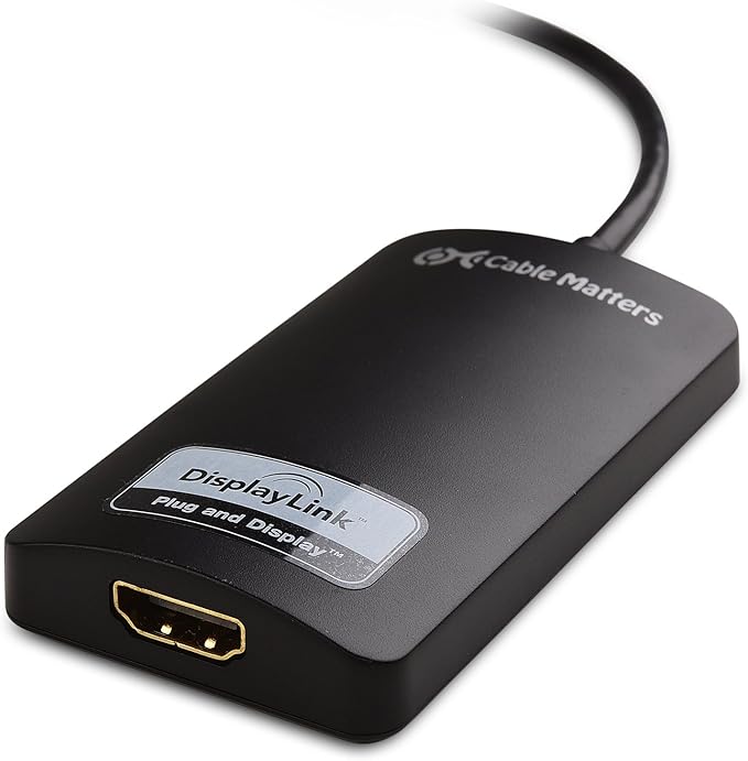 Cable Matters SuperSpeed USB 3.0 to HDMI Adapter (USB to HDMI Adapter) for Windows up to 1440p in Black