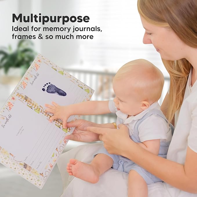 4-Pack Inkless Baby Hand and Footprint Kit - Mess Free Ink Pad for Newborn Keepsake, Dog Nose & Paw Print Kit, Clean Touch Ink Pad for Baby Hand & Footprints, Ideal New Mom Gifts (Twilight)