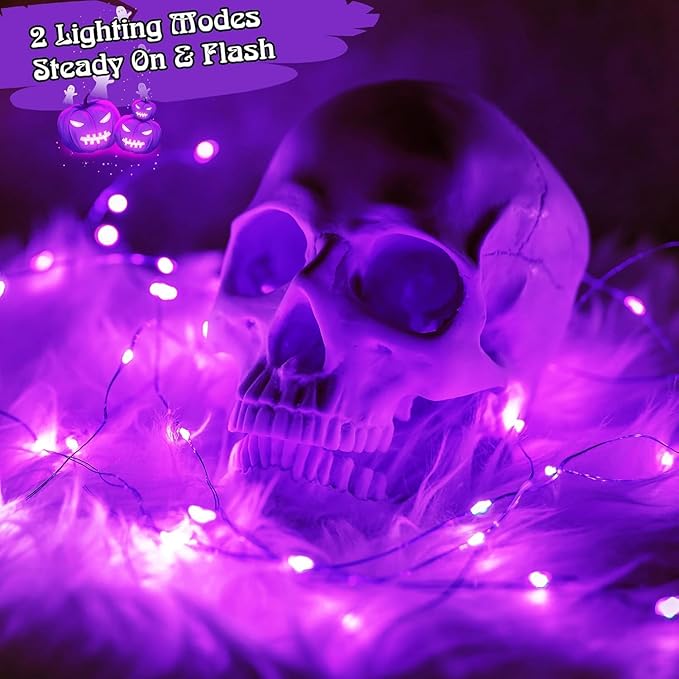 led Fairy Lights Waterproof 16.4ft String Lights Battery Operated for Wedding, Home, Garden, Party, Christmas Decoration, Purple