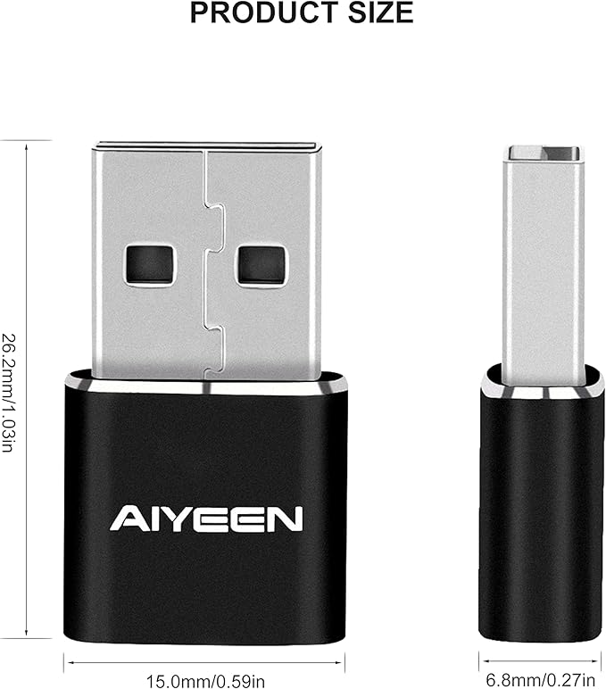 Upgraded USB C Female to USB A Male Adapter,Type C to USB A Charger Cable Converter for Apple iWatch 7 AirPods,MacBook,iPhone 11 12 13 14 Pro Max,iPad mini 6,Samsung Galaxy S20 S21 S22 (3Pack)