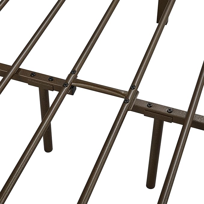 Yaheetech Classic Metal Platform Bed Frame Mattress Foundation with Victorian Style Iron-Art Headboard/Footboard/Under Bed Storage/No Box Spring Needed/Full Size Bronze