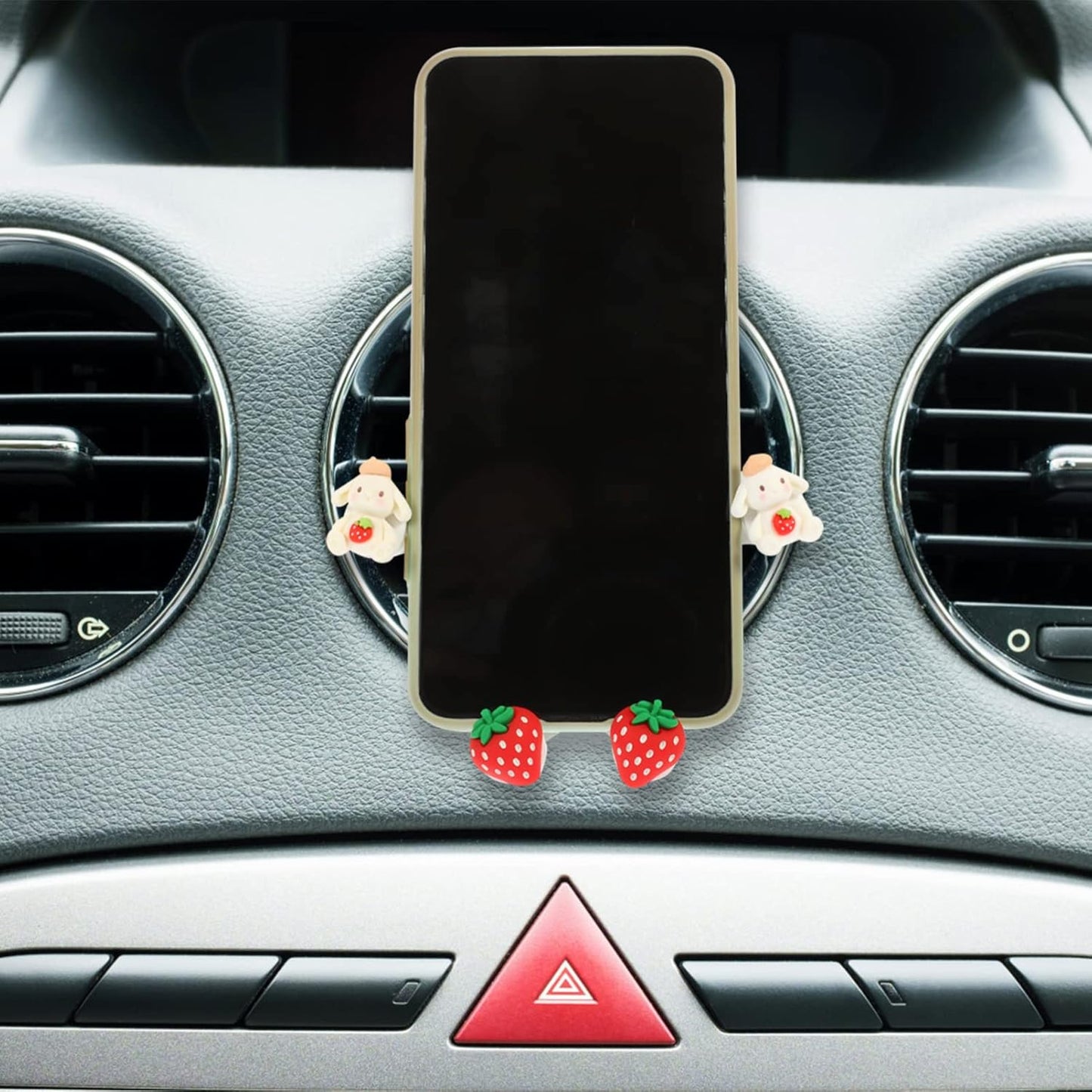 EXCEART Zodiac Rabbit Car Phone Holder, Cute Bunny Air Vent Phone Mount, Mobile Phone Support for Car Accessories