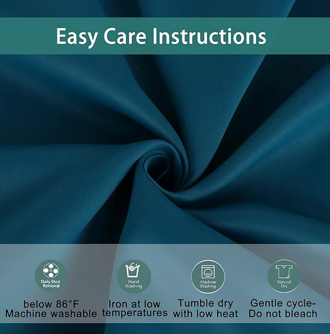 BONZER Mix and Match Curtains - 2 Pieces Branch Print Sheer Curtains and 2 Pieces Blackout Curtains for Bedroom Living Room Grommet Window Drapes, 37x95 Inch/Panel, Teal, Set of 4 Panels