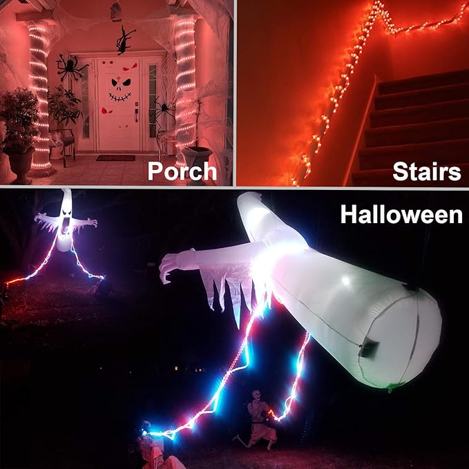 16ft LED Rope Lights, RGBWW Color Changing Strip Lights with Remote, Flexible and Connectable Durable Tube, Waterproof for Indoor Outdoor Use, 17 Colors and 6 Modes