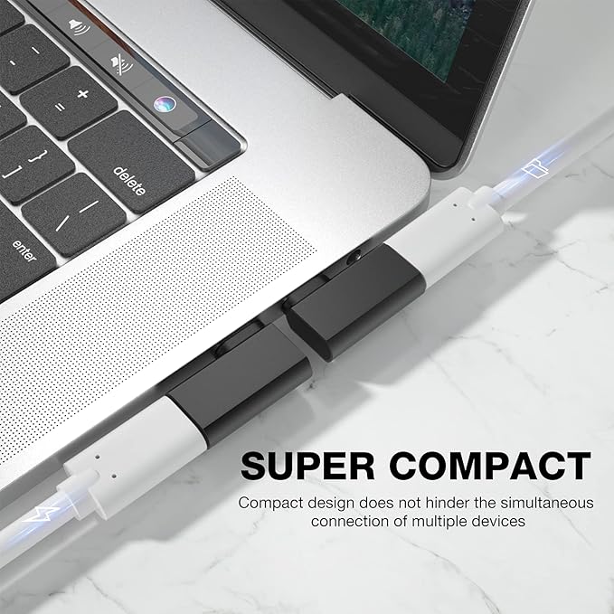 UseBean USB-C 90 Degree Adapter 4Pack, USB C Right Angle Adapter, 100W 20Gbps 4K Video, USBC Male to Female USBC L Shape Extender, for iPhone 16, MacBook, ROG Ally, Steam Deck, Switch, Galaxy S25