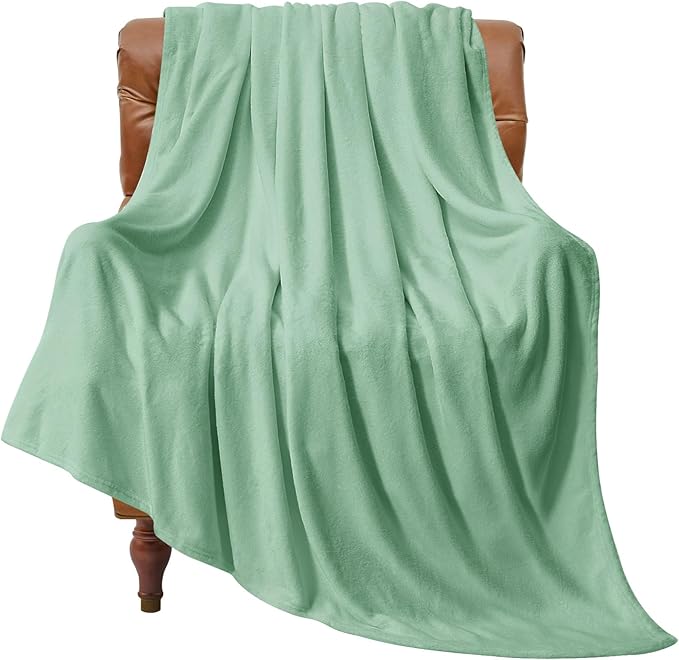 BEDELITE Fleece Blanket Twin Size Dusty Green Throw Blankets for Couch & Bed, Luxury Plush Cozy Fuzzy Blanket 60x80 inches, Super Soft Warm Lightweight Throw Blanket for Travel Camping