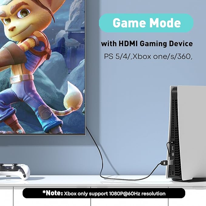 HDMI to DisplayPort Adapter (4K 60Hz,1080p 120Hz) Uni-Directional HDMI Male to DP Female Converter [2 Pack] for Monitor Compatible with GPU,Laptop,AMD,NVIDIA,PS5,Xbox More