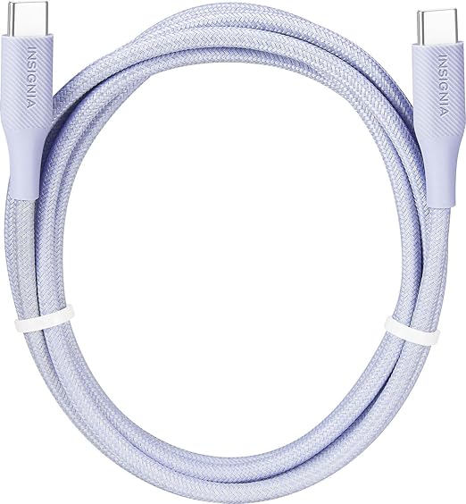 Insignia USB-C to USB-C Braided Cable (5 ft, Light Purple)