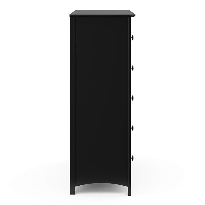 Storkcraft Kenton 5 Drawer Dresser (Black) – GREENGUARD Gold Certified, Dresser for Kids Bedroom, Includes Safety-Focused Interlocking Drawer System
