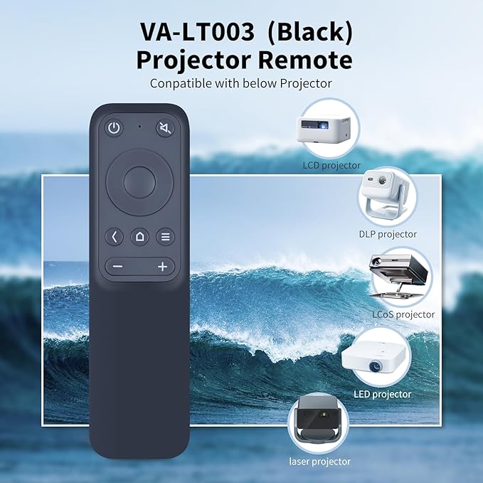 VA-LT003 WDZP New Remote Control Replacement for VAVA 4K VA-LT002 UST Laser Projector (Black)