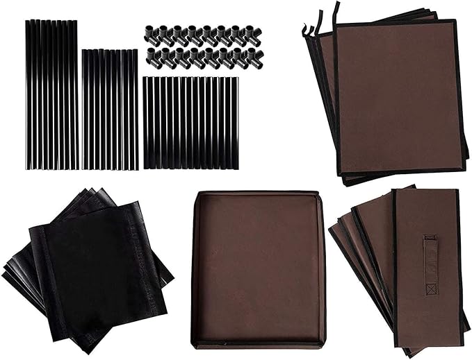 Juvale 4-Tier Closet Organizers & Storage Dresser - 16.5 in L x 13 in W x 33 in H, Dark Brown, Modern - Fabric Drawers for Bedroom Storage & Closet - Metal Frame Clothes Dresser for Narrow Spaces