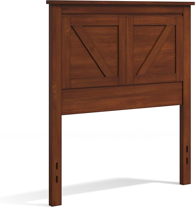 Glenwillow Home Farmhouse Style Wood Panel Headboard in Cherry - Twin Size