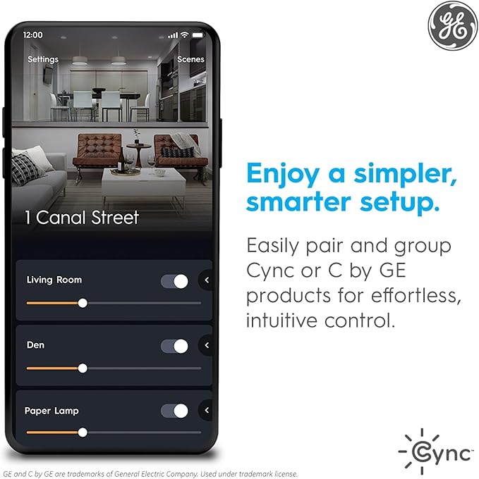 Cync GE A19 Direct Connect LED Light Bulb, Color Changing Smart Light, Matter Compatible, Compatible with Alexa and Google Home (2-Pack)