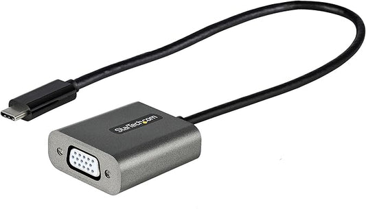 StarTech.com USB C to VGA Adapter - 1080p USB Type C to VGA Display/Monitor Video Converter, USB-C Dongle, Thunderbolt 3 Compatible - 12" Long Attached Cable - Upgraded Version of CDP2VGA (CDP2VGAEC)