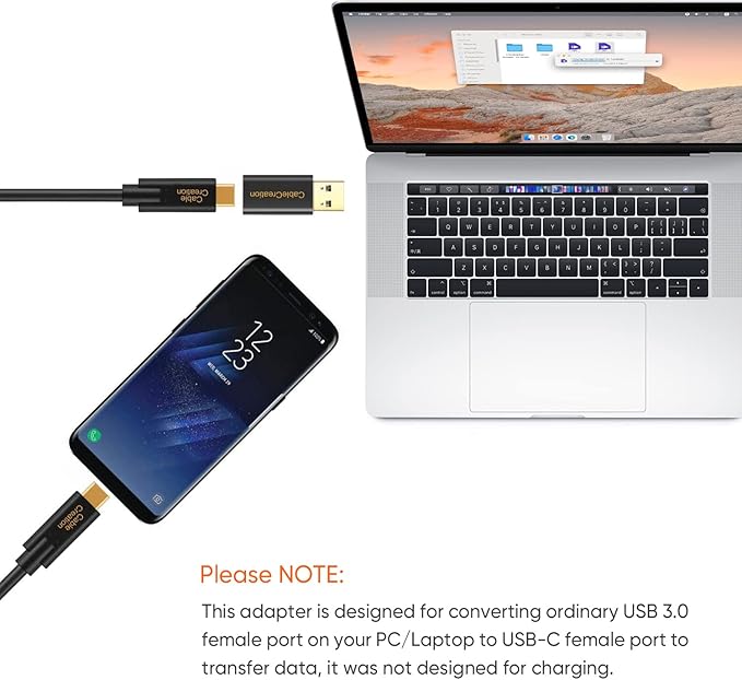 CableCreation 3-Pack USB C Female to USB Male Adapter, USB 3.1 5Gbps to USB C Adapter Compatible with Laptops, Logitech StreamCam VR Link for Charging